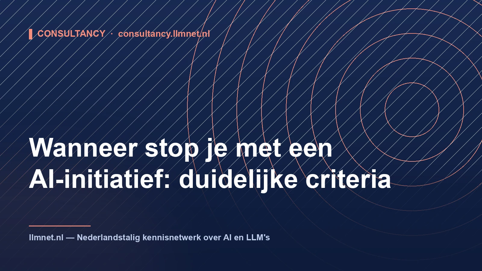 Illustratie: Wanneer stop je met een AI-initiatief: criteria